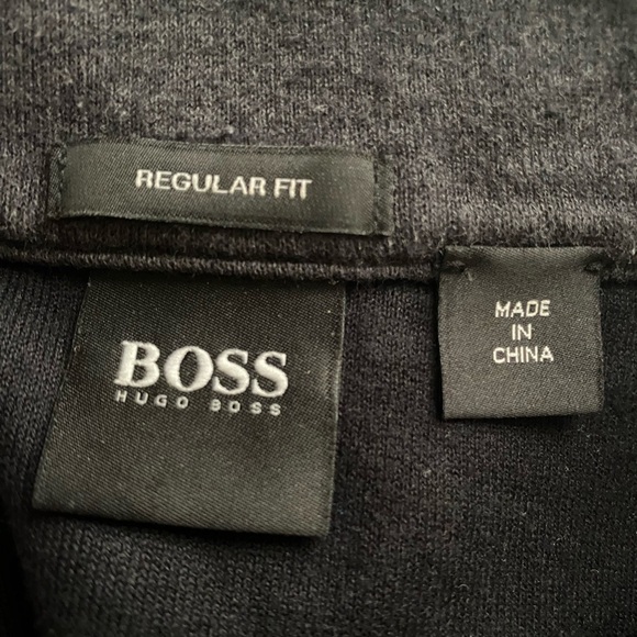 Hugo Boss Men's Sidney 1/4 Zip Stand Collar Black Sporty Pullover Size Large - Picture 7 of 8